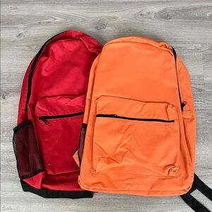 NWT Stylish Red and Orange Water Resistant 17in  Backpack Set